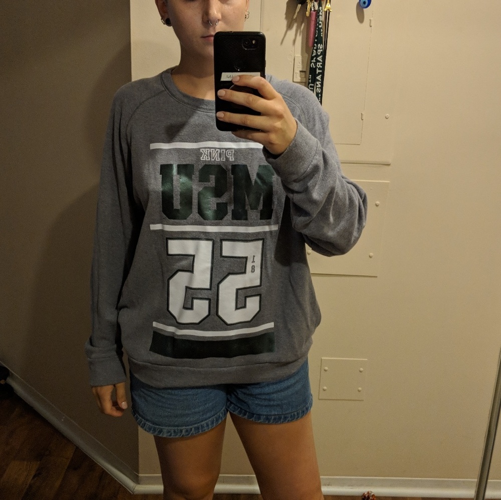 Michigan State Crew Sweater PINK